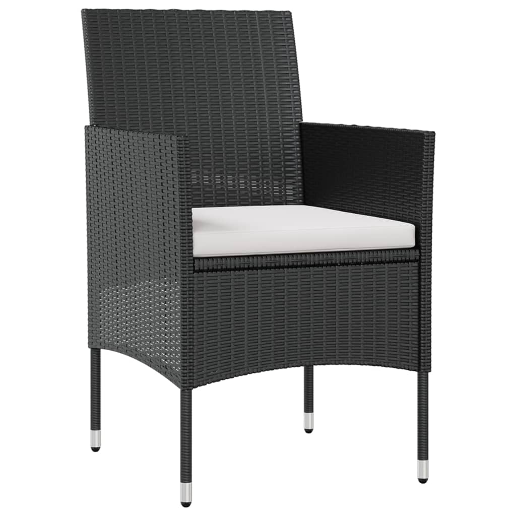 Garden Lounge Set Black, Cream white