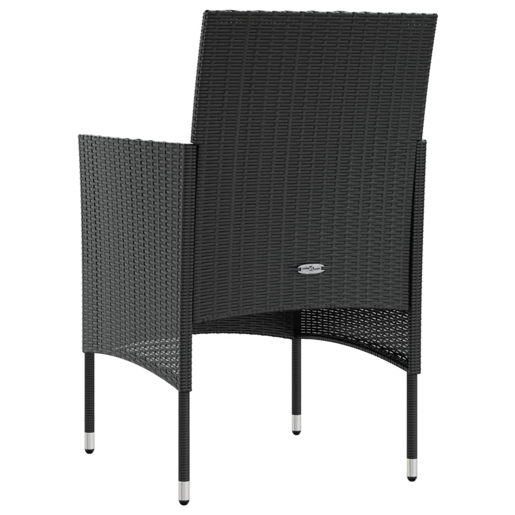 Garden Lounge Set Black, Cream white
