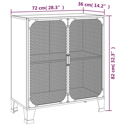Storage Cabinet Set of 2 Rustic brown Metal and MDF Medium