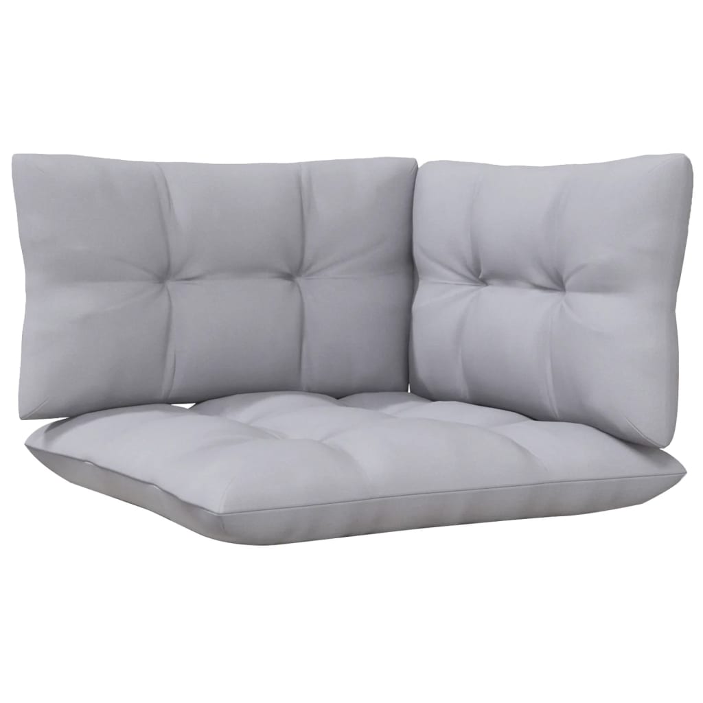 3-seater Garden Sofa Grey Cushion, Pine Wood