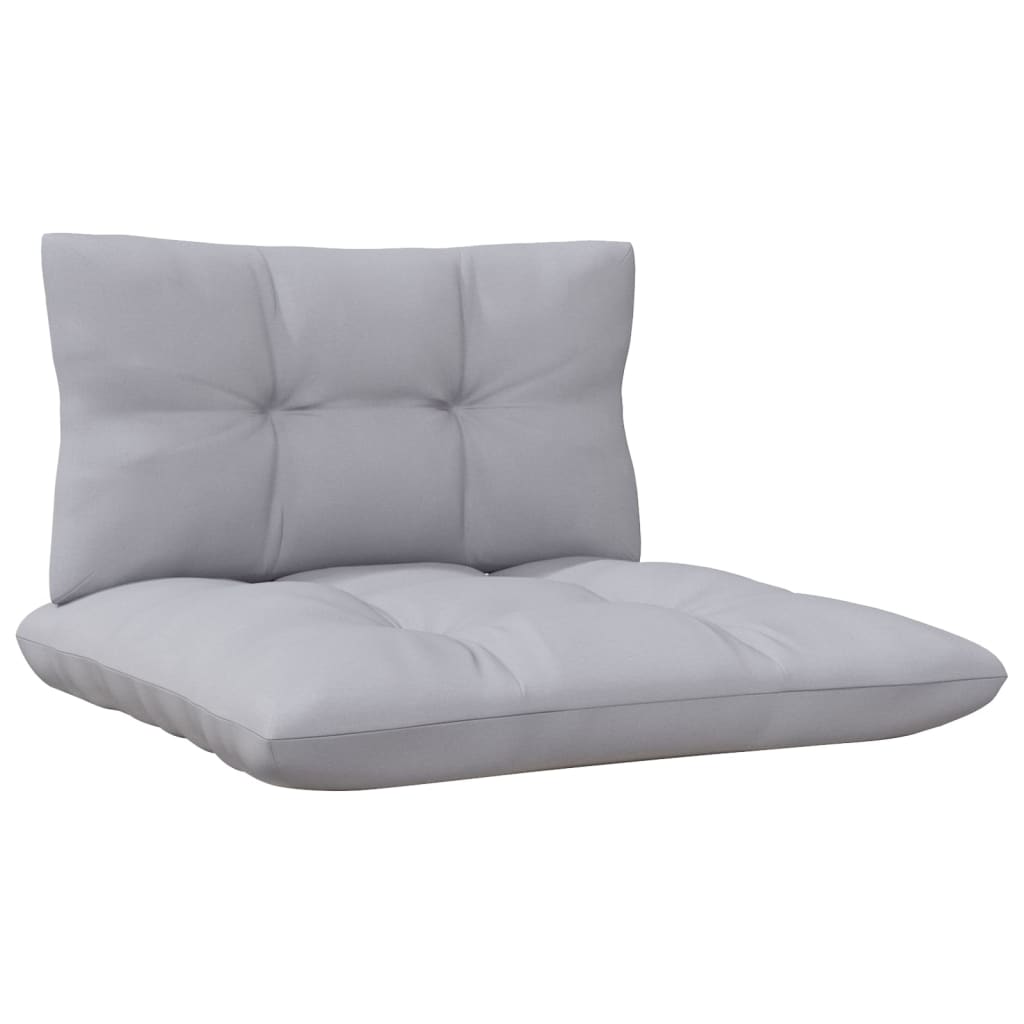Garden Lounge Set Grey Solid pinewood, fabric (100% polyester)