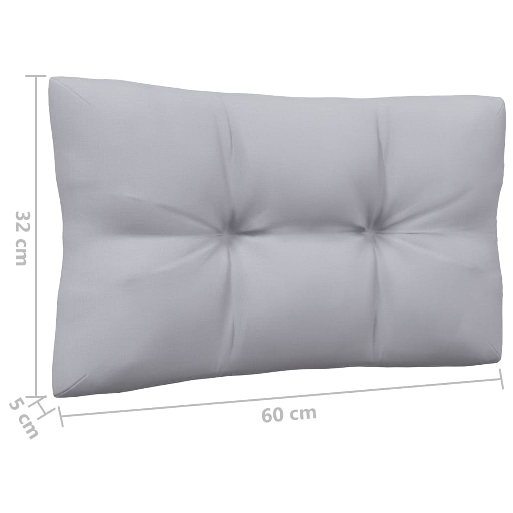 Garden Lounge Set Grey Solid Pine Wood, Fabric 100% Polyester