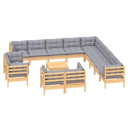 Garden Lounge Set Grey cushions