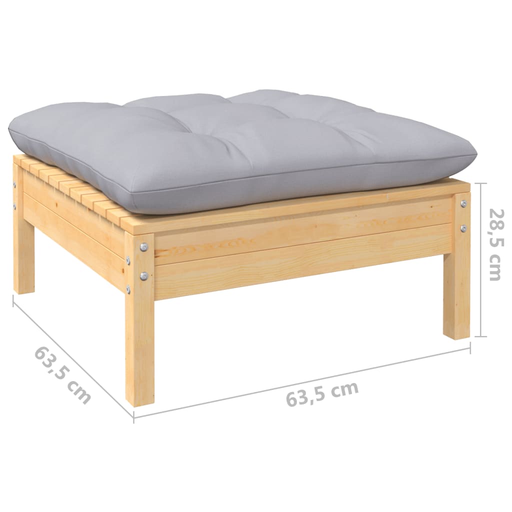 Garden Lounge Set Grey cushions