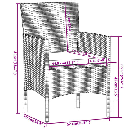 Garden Dining Set Grey, Dark Grey