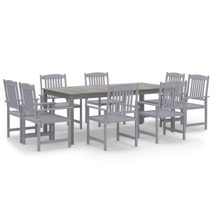 Garden Dining Set Grey Solid acacia wood with an oil finish N/A