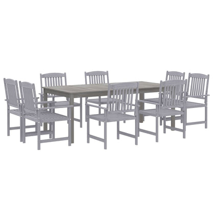 Garden Dining Set Grey Solid acacia wood with an oil finish N/A