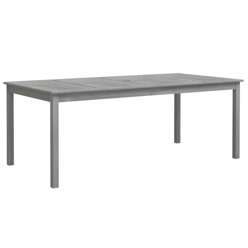 Garden Dining Set Grey Solid acacia wood with an oil finish N/A