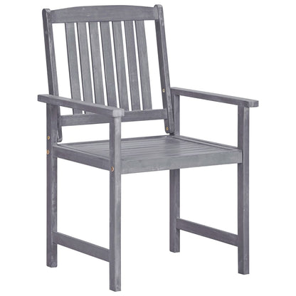 Garden Dining Set Grey Solid acacia wood with an oil finish N/A