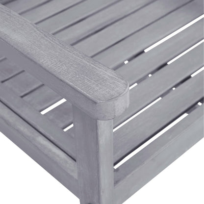 Garden Dining Set Grey Solid acacia wood with an oil finish N/A