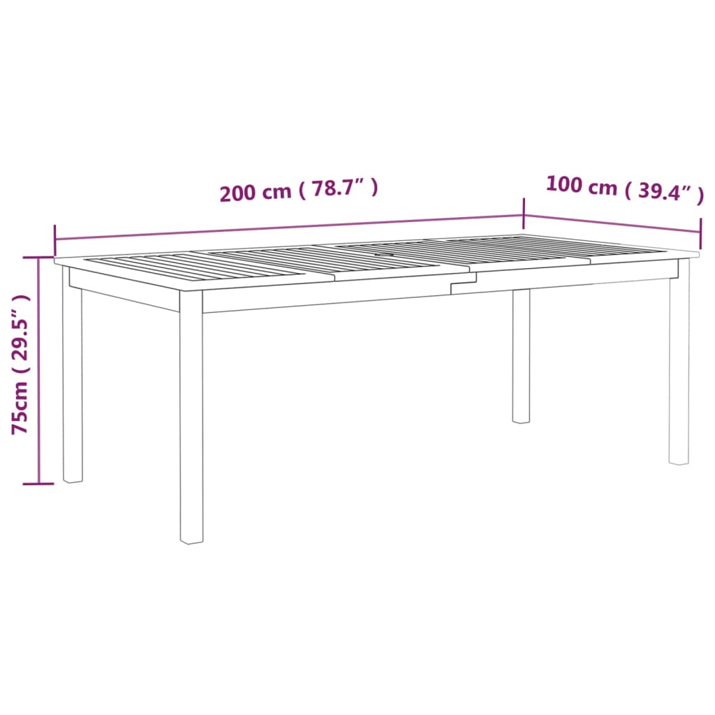 Garden Dining Set Grey Solid acacia wood with an oil finish N/A