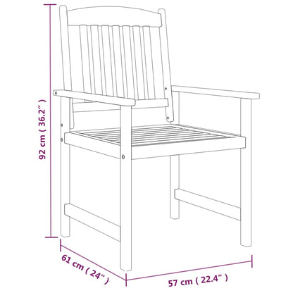 Garden Dining Set Grey Solid acacia wood with an oil finish N/A