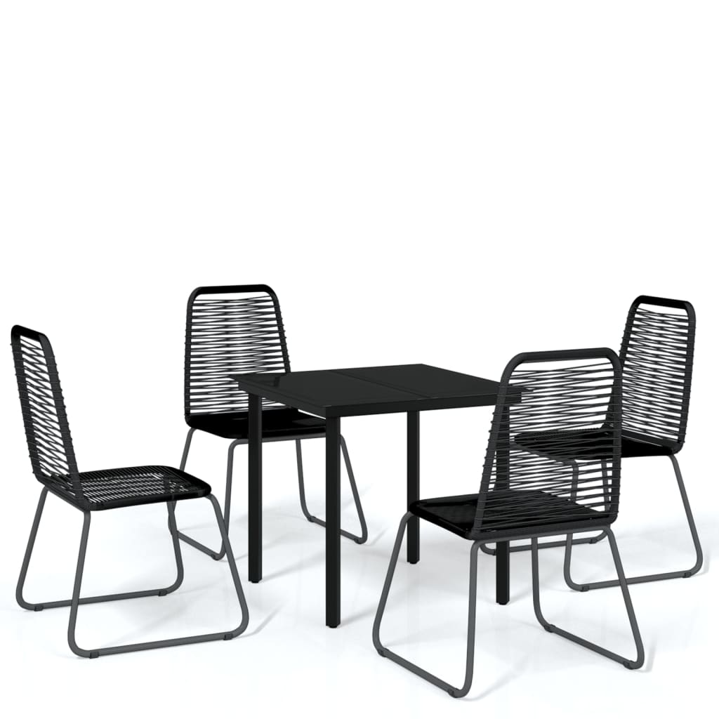 Garden Dining Set Black Powder-coated steel Standard