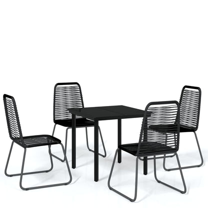 Garden Dining Set Black Powder-coated steel Standard