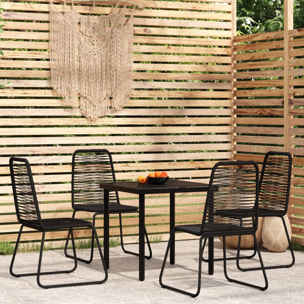 Garden Dining Set Black Powder-coated steel Standard
