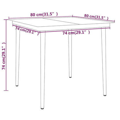 Garden Dining Set Black