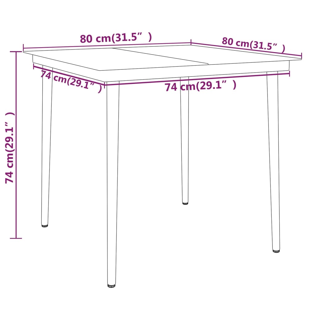 Garden Dining Set Black