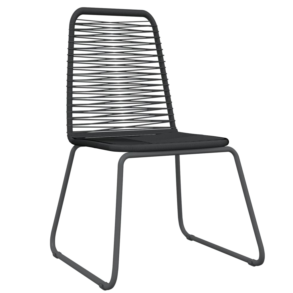Garden Dining Set Black Powder-coated steel 5 piece set