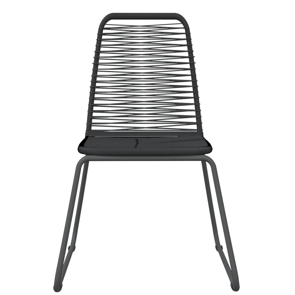 Garden Dining Set Black Powder-coated steel 5 piece set