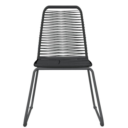 Garden Dining Set Black Powder-coated steel 5 piece set