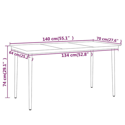 Garden Dining Set Black Powder-coated steel 5 piece set