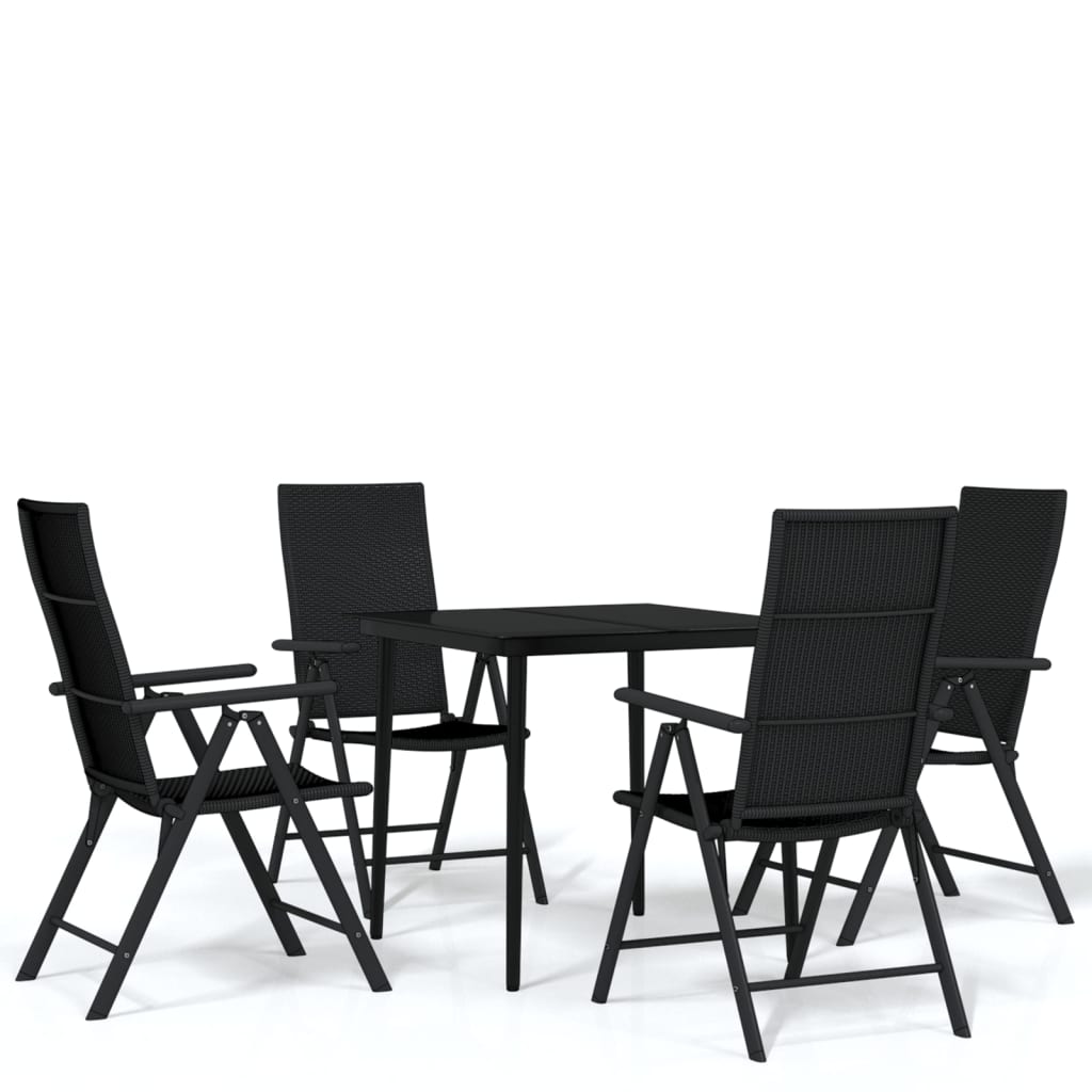 Garden Dining Set Black