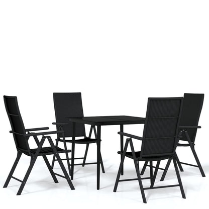 Garden Dining Set Black