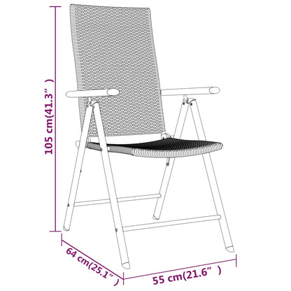 Garden Dining Set Black