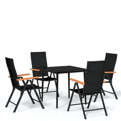 Garden Dining Set Black