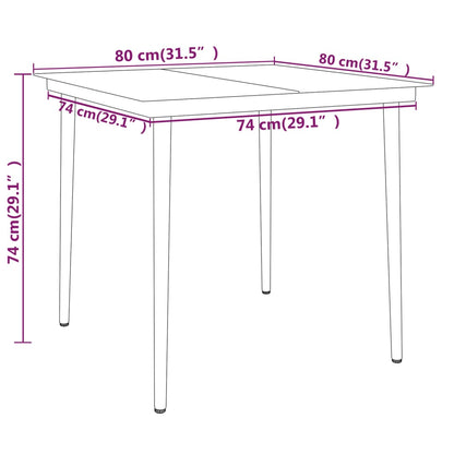 Garden Dining Set Black