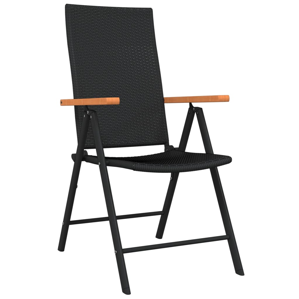 Garden Dining Set Black Powder-coated steel Medium Foldable