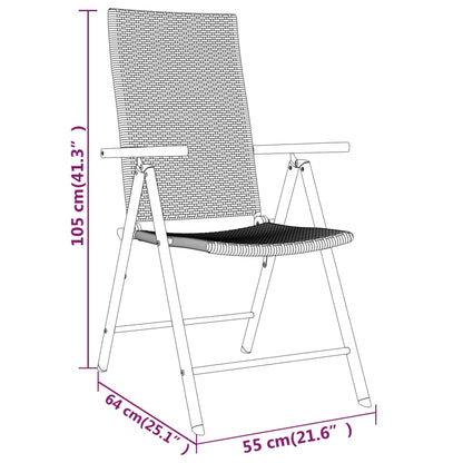 Garden Dining Set Black Powder-coated steel Medium Foldable