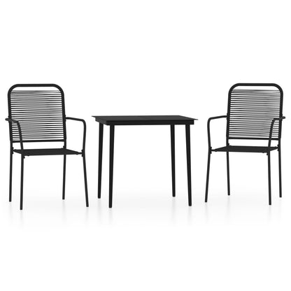 Dining Set Black Steel Medium Durable Garden Dining Set