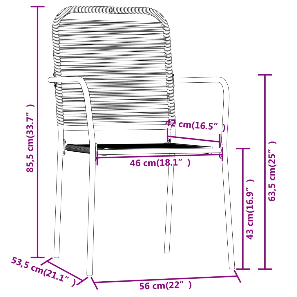 Dining Set Black Steel Medium Durable Garden Dining Set