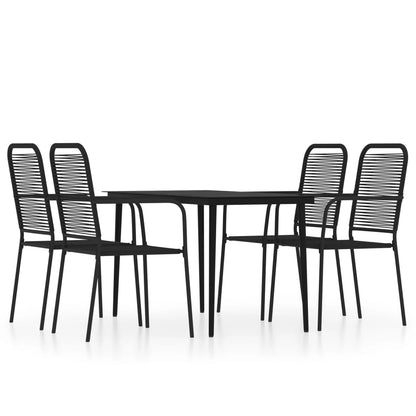 Dining Set Black Powder-coated steel 5 Piece Set Durable