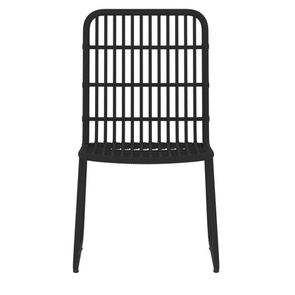 Dining Set Black Powder-coated steel, PE rattan, Glass 5 Piece Set