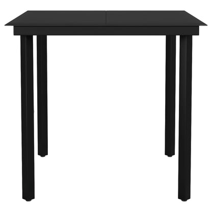 Dining Set Black Powder-coated steel, PE rattan, Glass 5 Piece Set
