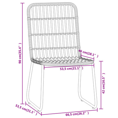 Dining Set Black Powder-coated steel, PE rattan, Glass 5 Piece Set