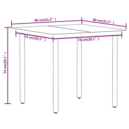 Dining Set Black Powder-coated steel, PVC hollow rattan, glass