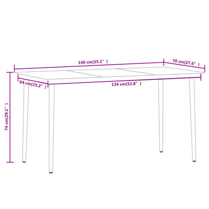 Dining Set Black Powder-coated steel, glass, PVC hollow rattan