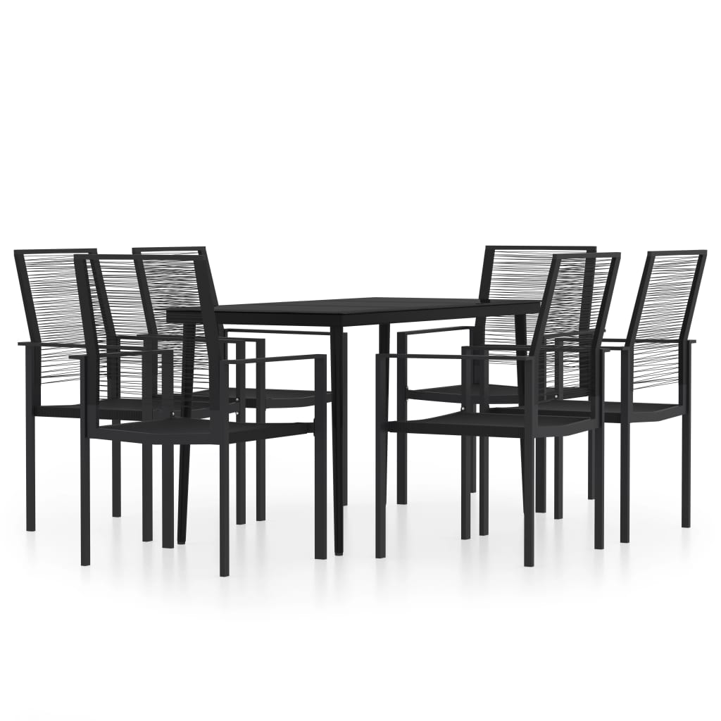 Dining Set Black Powder-coated steel Large Durable Dining Set
