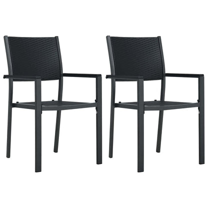 Garden Dining Set Black Powder-Coated Steel Standard Durable