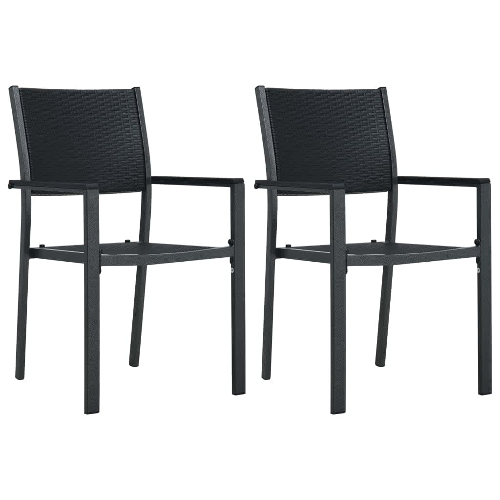 Garden Dining Set Black Powder-Coated Steel Standard Durable