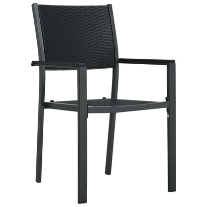 Garden Dining Set Black Powder-Coated Steel Standard Durable
