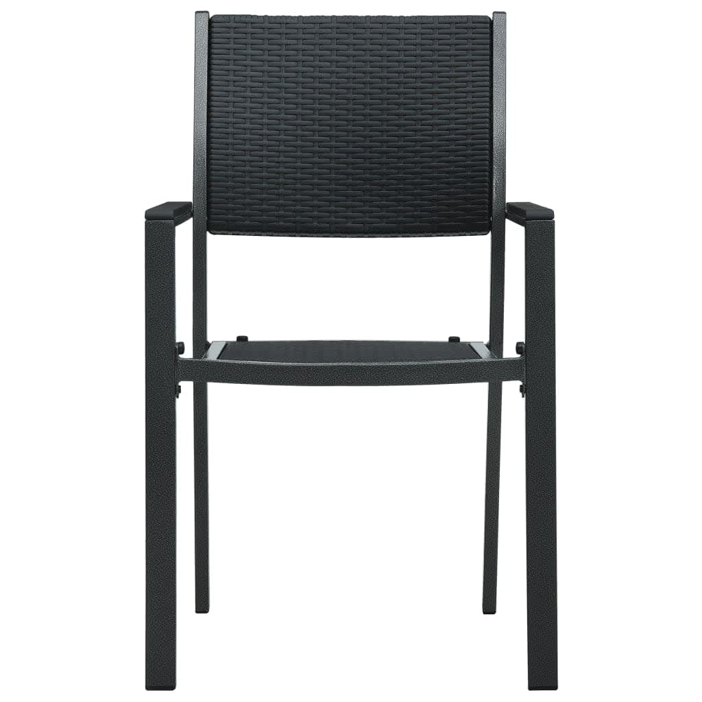 Garden Dining Set Black Powder-Coated Steel Standard Durable