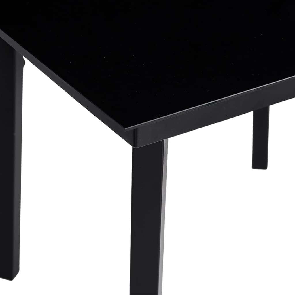 Garden Dining Set Black Powder-coated steel, plastic, glass
