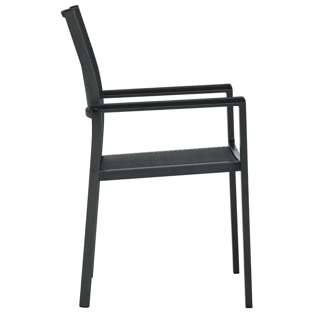Garden Dining Set Black Powder-coated steel, plastic, glass