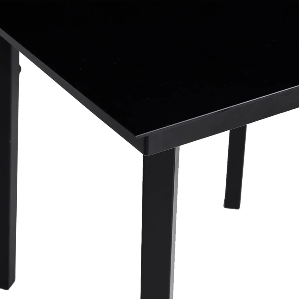 Garden Dining Set Black Powder-coated steel, plastic, glass