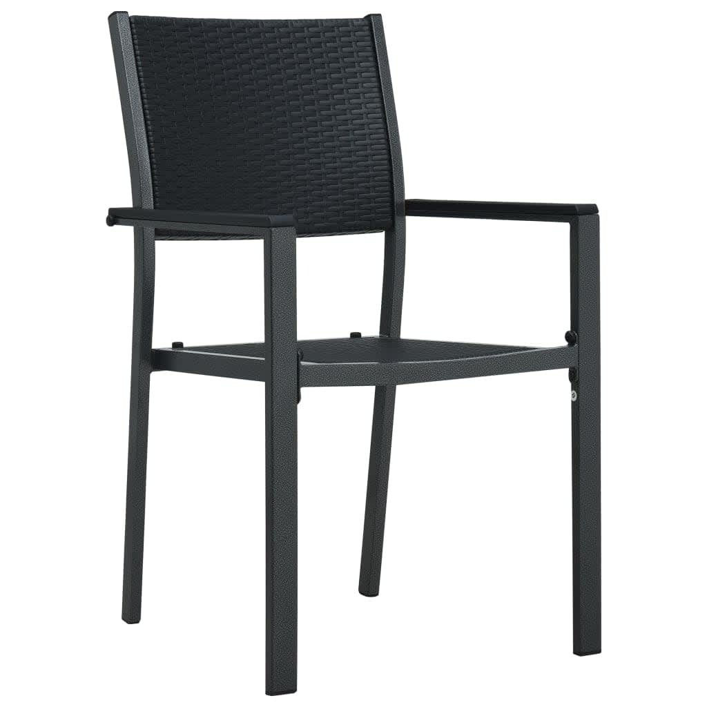 Garden Dining Set Black Powder-coated steel, plastic, glass