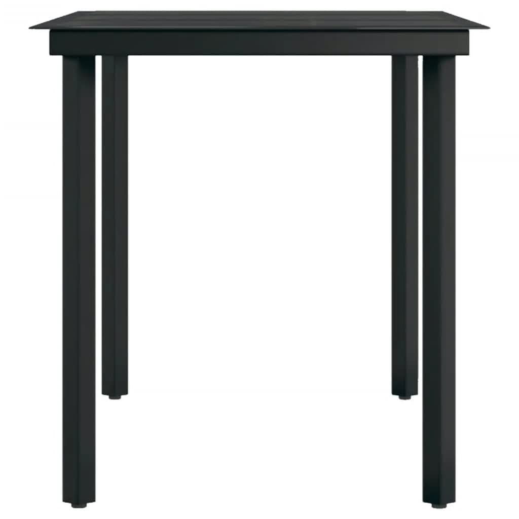 Garden Dining Set Black Powder-coated steel, plastic, glass